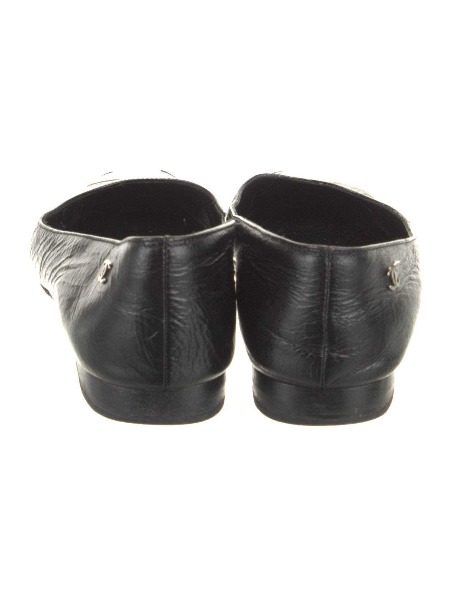 Chanel Interlocking CC Logo Leather Ballet Flats